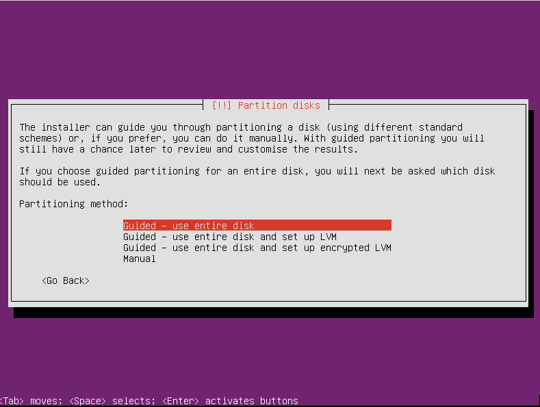 Install Partitions Guided